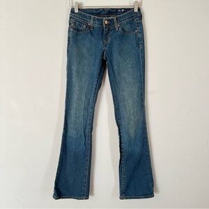Seven7 Women's Bootcut Premium Jeans Size 24 Y2K Low Rise Dark Wash Flare